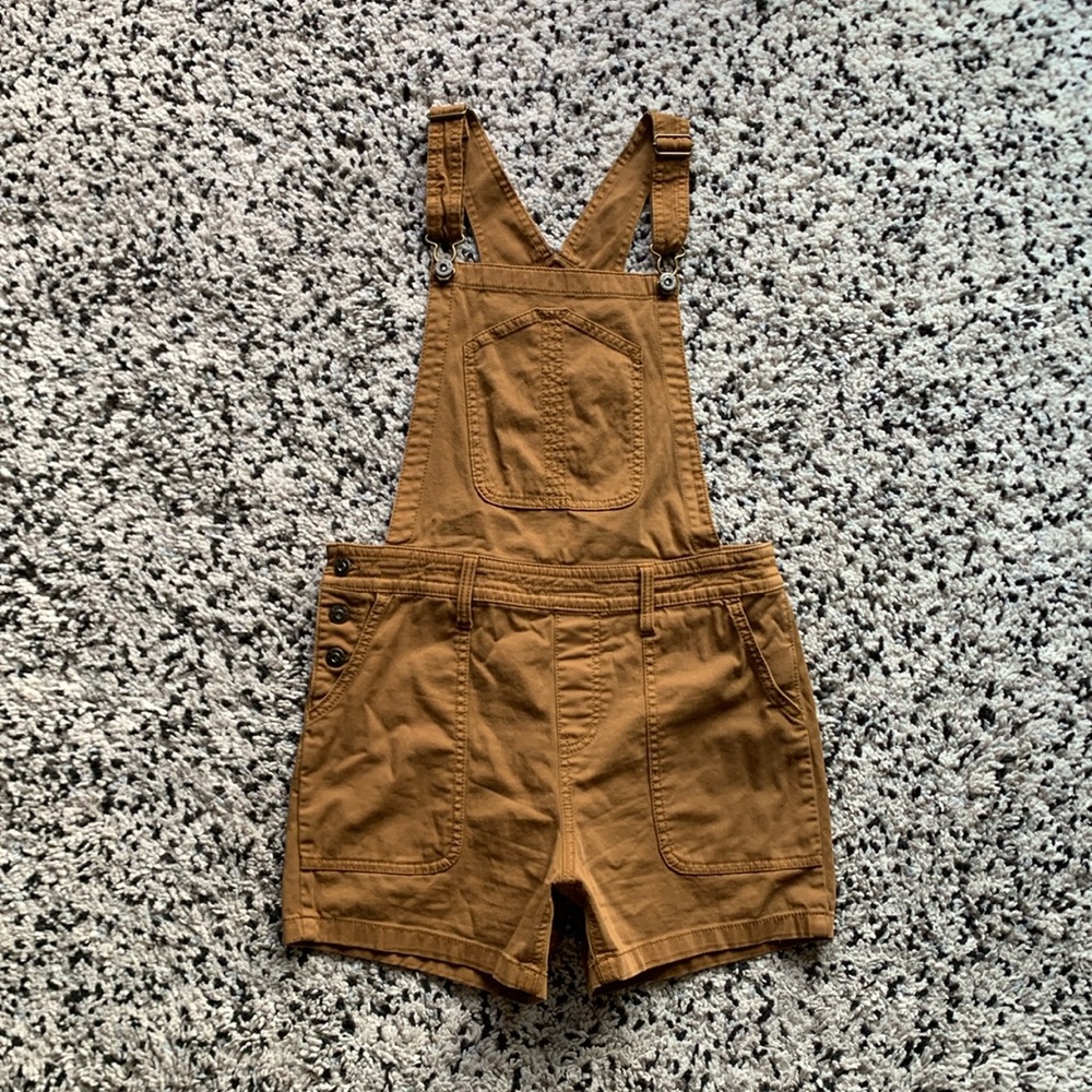 Prana Sancho Organic Cotton Shortalls Overalls Antique Bronze Women's Size XXS